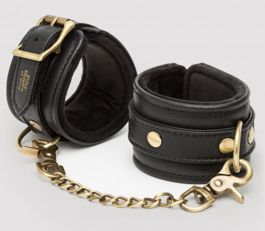 Черные наручники Bound to You Faux Leather Wrist Cuffs - Fifty Shades of Grey - купить с доставкой в Рубцовске