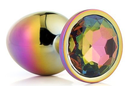 Голографическая анальная втулка с радужным кристаллом - 7,1 см. - Dream Toys - купить с доставкой в Рубцовске