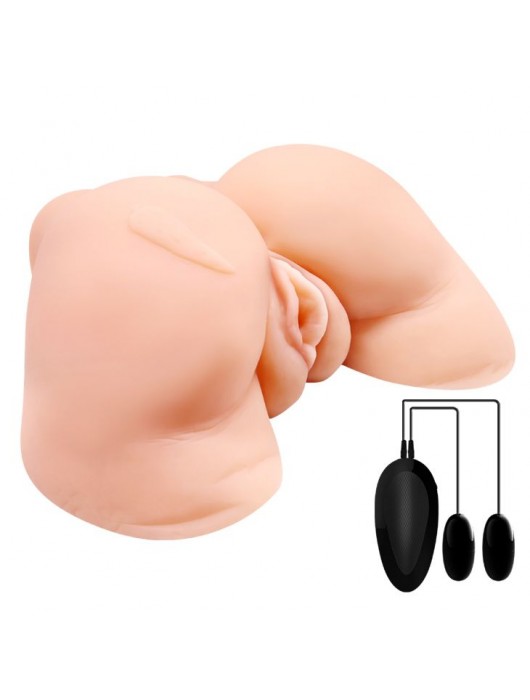 Телесная вибровагина Julie с 2 рабочими отверстиями - Baile - в Рубцовске купить с доставкой