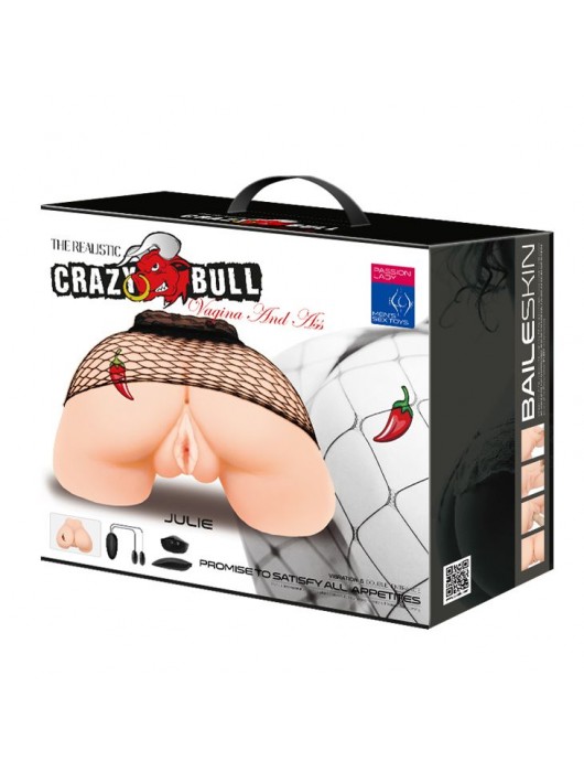 Телесная вибровагина Julie с 2 рабочими отверстиями - Baile - в Рубцовске купить с доставкой