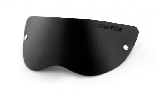 Черная плотная кожаная маска на глаза - БДСМ Арсенал - купить с доставкой в Рубцовске