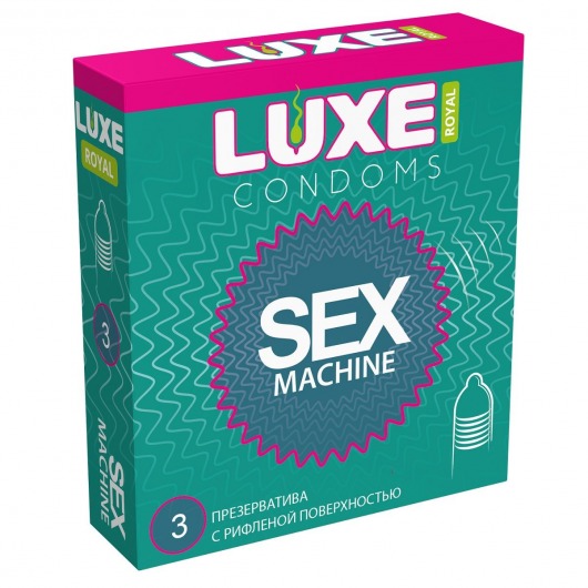Ребристые презервативы LUXE Royal Sex Machine - 3 шт. - Luxe - купить с доставкой в Рубцовске