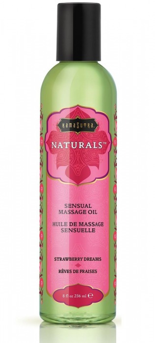 Массажное масло Naturals Strawberry Dreams с ароматом клубники - 236 мл. - Kama Sutra - купить с доставкой в Рубцовске
