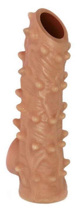 Телесная насадка с шипами и открытой головкой Nude Sleeve L - 14 см. - KOKOS - в Рубцовске купить с доставкой