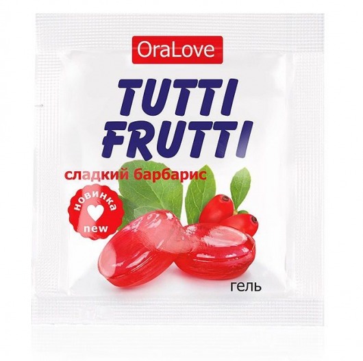 Гель-смазка Tutti-frutti со вкусом барбариса - 4 гр. - Биоритм - купить с доставкой в Рубцовске