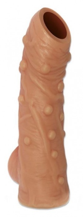 Телесная насадка с пупырышками и открытой головкой Nude Sleeve S - 10 см. - KOKOS - в Рубцовске купить с доставкой