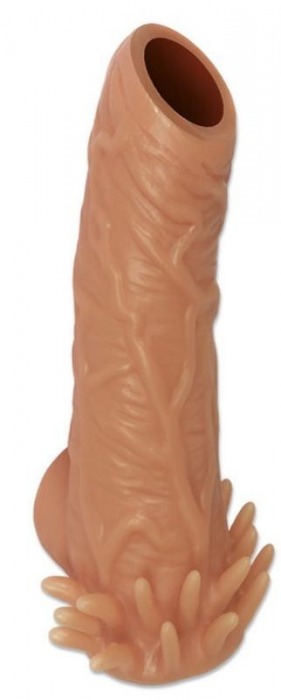 Телесная насадка с усиками и открытой головкой Nude Sleeve S - 10 см. - KOKOS - в Рубцовске купить с доставкой