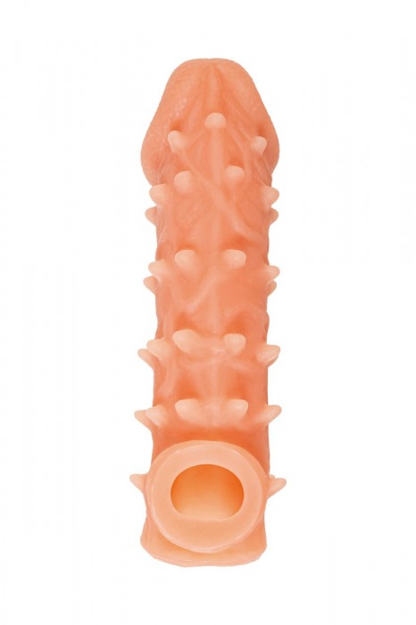 Телесная закрытая насадка с пупырышками Cock Sleeve Size M - 15,6 см. - KOKOS - в Рубцовске купить с доставкой