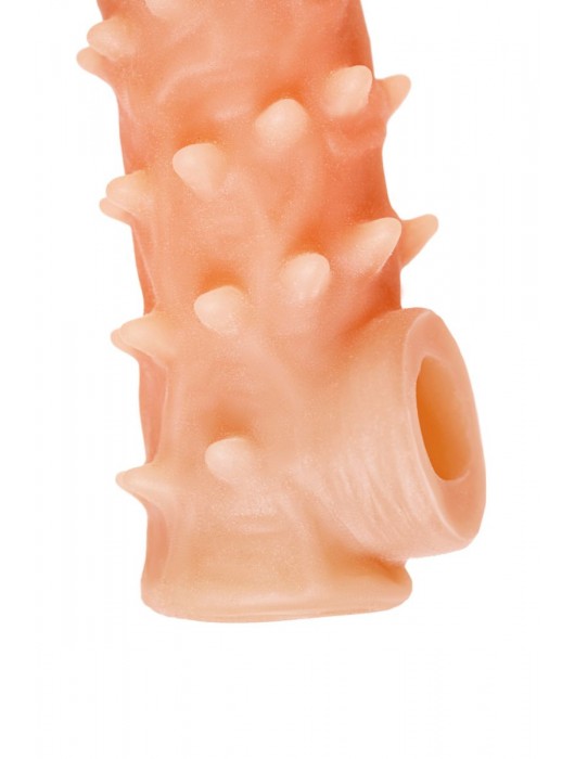 Телесная закрытая насадка с пупырышками Cock Sleeve Size L - 17,6 см. - KOKOS - в Рубцовске купить с доставкой