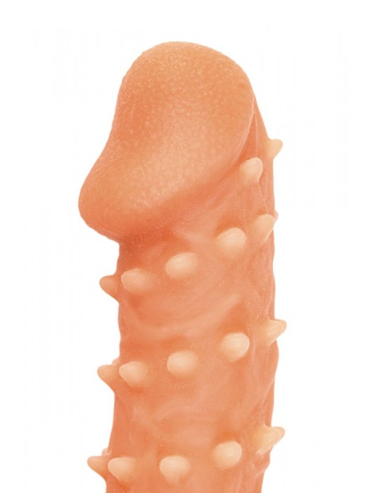 Телесная закрытая насадка с пупырышками Cock Sleeve Size L - 17,6 см. - KOKOS - в Рубцовске купить с доставкой