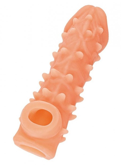 Телесная закрытая насадка с пупырышками Cock Sleeve Size L - 17,6 см. - KOKOS - в Рубцовске купить с доставкой
