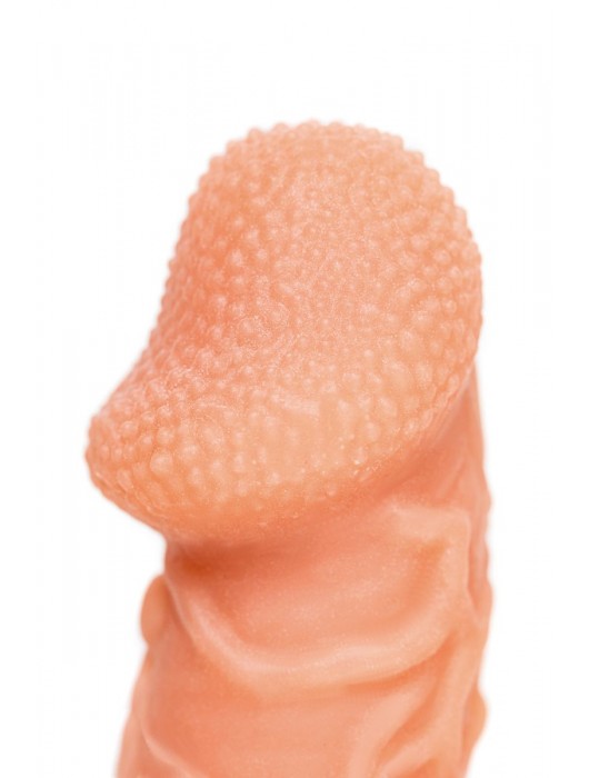 Телесная закрытая насадка с венками Cock Sleeve Size S - 13,8 см. - KOKOS - в Рубцовске купить с доставкой