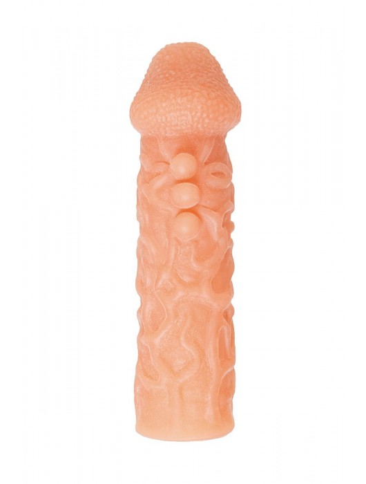 Телесная закрытая насадка с шершавой головкой Cock Sleeve Size S - 13,8 см. - KOKOS - в Рубцовске купить с доставкой