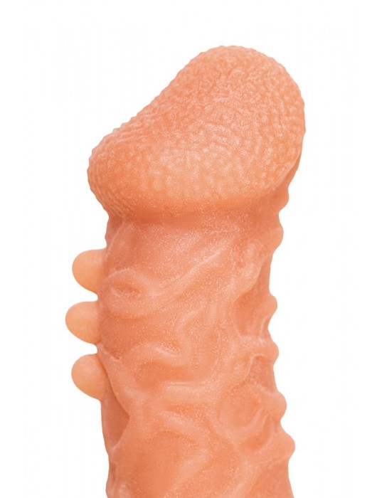 Телесная закрытая насадка с шершавой головкой Cock Sleeve Size S - 13,8 см. - KOKOS - в Рубцовске купить с доставкой