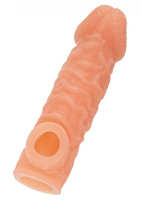 Телесная закрытая насадка с шершавой головкой Cock Sleeve Size M - 15,6 см. - KOKOS - в Рубцовске купить с доставкой