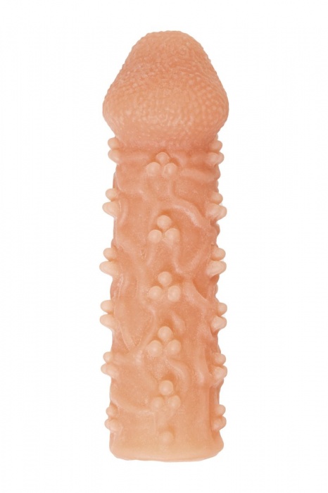 Телесная закрытая насадка с пучками шишечек Cock Sleeve Size M - 15,6 см. - KOKOS - в Рубцовске купить с доставкой