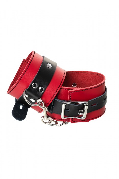 Красно-черные оковы на ноги из кожи - ToyFa - купить с доставкой в Рубцовске