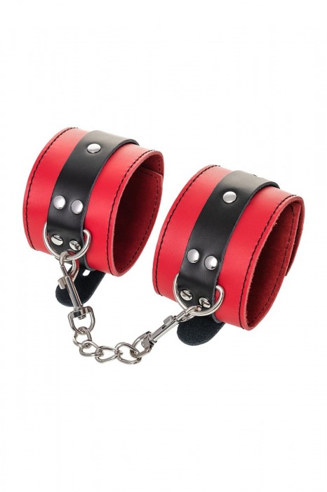 Красно-черные оковы на ноги из кожи - ToyFa - купить с доставкой в Рубцовске
