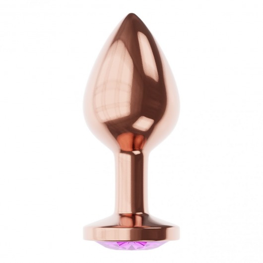 Пробка цвета розового золота с фиолетовым кристаллом Diamond Amethyst Shine S - 7,2 см. - Lola Games - купить с доставкой в Рубцовске