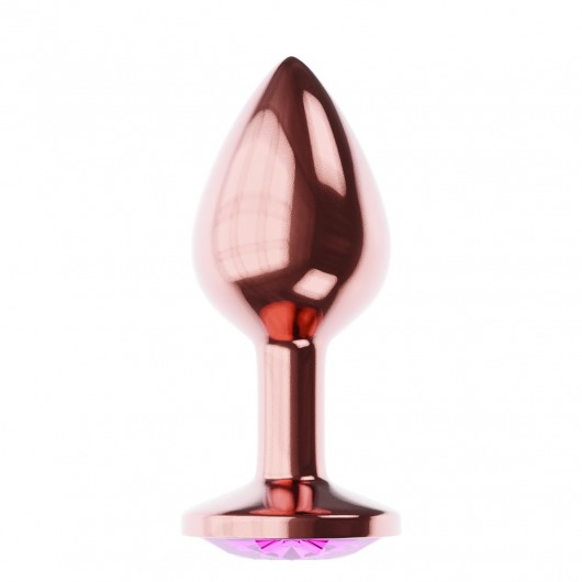 Пробка цвета розового золота с лиловым кристаллом Diamond Quartz Shine L - 8,3 см. - Lola Games - купить с доставкой в Рубцовске