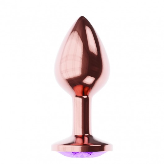 Пробка цвета розового золота с фиолетовым кристаллом Diamond Amethyst Shine L - 8,3 см. - Lola Games - купить с доставкой в Рубцовске