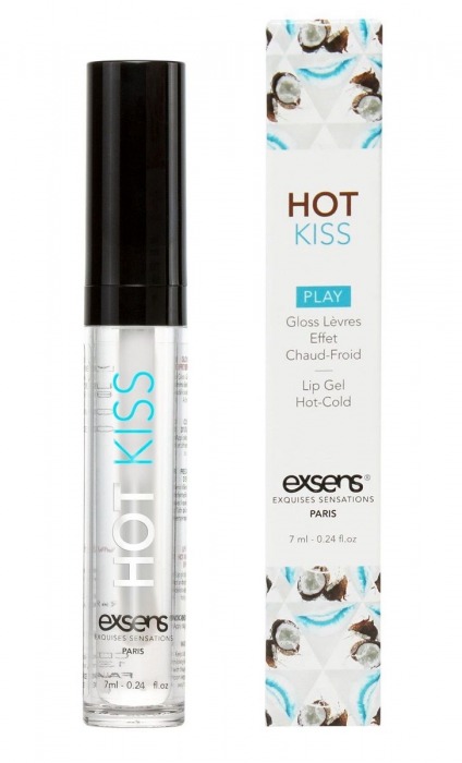 Блеск для губ Hot Kiss Coconut с ароматом кокоса - 7 мл. - Exsens - купить с доставкой в Рубцовске