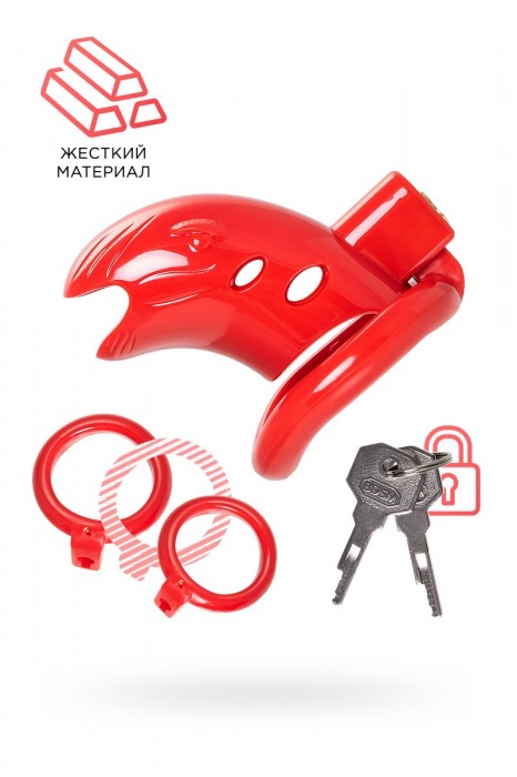 Красный мужской пояс верности из пластика - ToyFa - купить с доставкой в Рубцовске