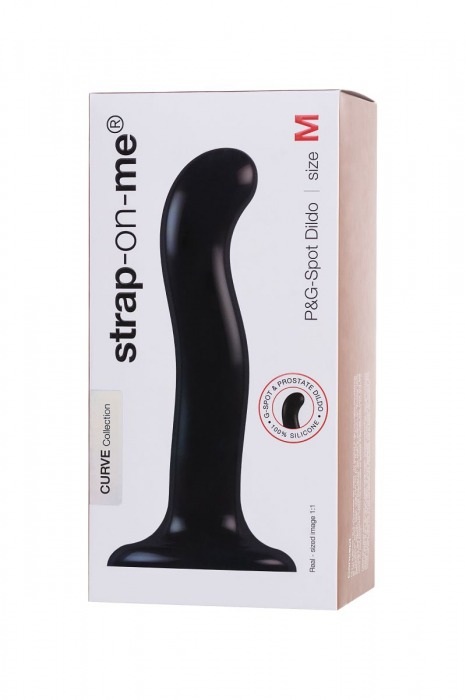 Черный стимулятор для пар P G-Spot Dildo Size L - 19 см. - Strap-on-me - в Рубцовске купить с доставкой