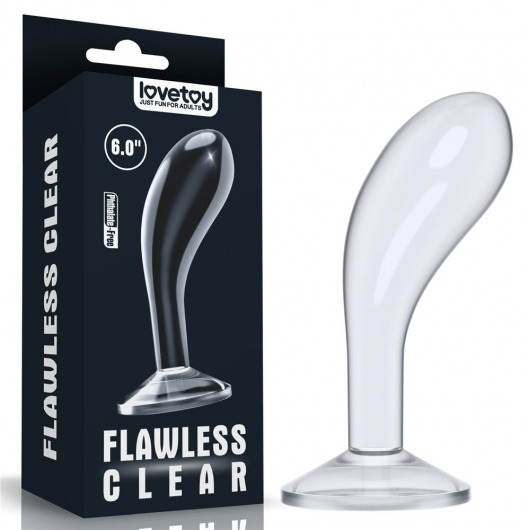 Прозрачный стимулятор простаты Flawless Clear Prostate Plug - 15 см. - Lovetoy - в Рубцовске купить с доставкой