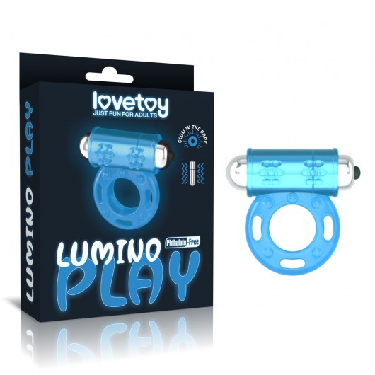 Голубое, светящееся в темноте эрекционное виброкольцо Lumino Play Vibrating Penis Ring - Lovetoy - в Рубцовске купить с доставкой