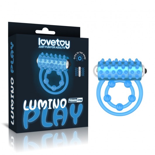 Голубое, светящееся в темноте виброкольцо Lumino Play Vibrating Penis Ring - Lovetoy - в Рубцовске купить с доставкой