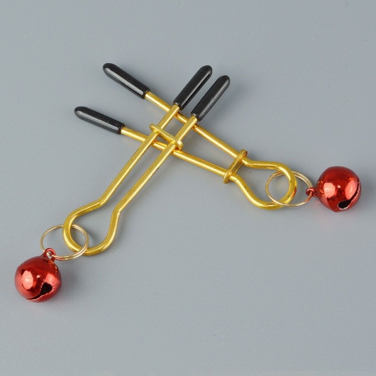 Золотистые зажимы с колокольчиками Gold - Sitabella - купить с доставкой в Рубцовске