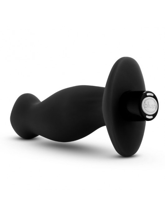 Черный анальный вибромассажёр Silicone Vibrating Prostate Massager 02 - 10,8 см. - Blush Novelties - в Рубцовске купить с доставкой