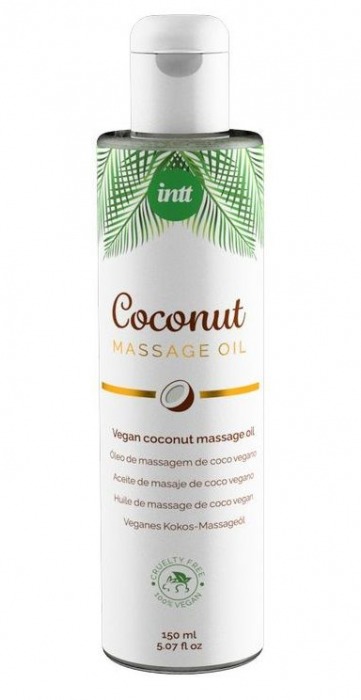 Массажное масло Vegan Coconut - 150 мл. - INTT - купить с доставкой в Рубцовске
