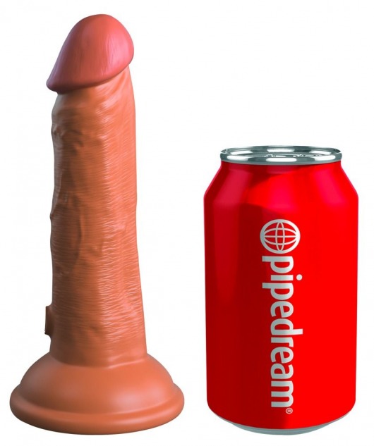 Фаллоимитатор цвета карамели 6  Vibrating Silicone Dual Density Cock - 17,8 см. - Pipedream