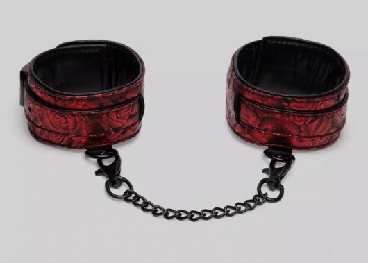 Красно-черные оковы Reversible Faux Leather Ankle Cuffs - Fifty Shades of Grey - купить с доставкой в Рубцовске