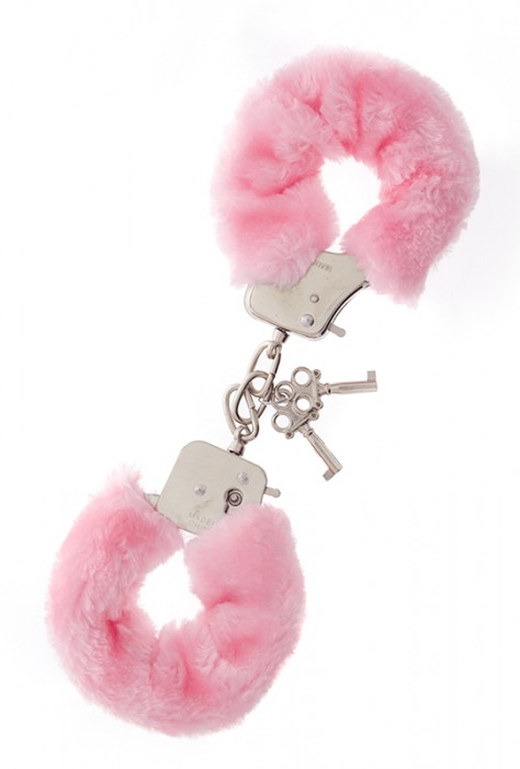 Металлические наручники с розовой меховой опушкой METAL HANDCUFF WITH PLUSH PINK - Dream Toys - купить с доставкой в Рубцовске