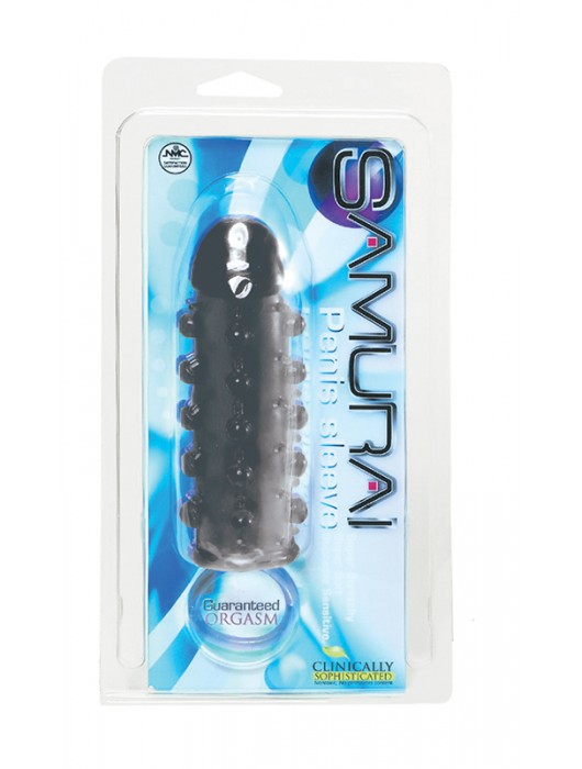 Дымчатая стимулирующая насадка с закрытой головкой SAMURAI PENIS SLEEVE BLACK - 14,5 см. - NMC - в Рубцовске купить с доставкой