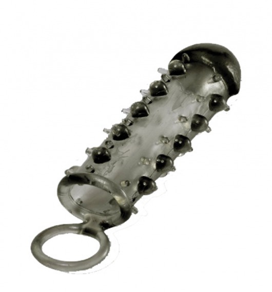 Дымчатая стимулирующая насадка с закрытой головкой SAMURAI PENIS SLEEVE BLACK - 14,5 см. - NMC - в Рубцовске купить с доставкой