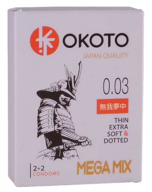 Набор из 4 презервативов OKOTO MegaMIX - Sitabella - купить с доставкой в Рубцовске