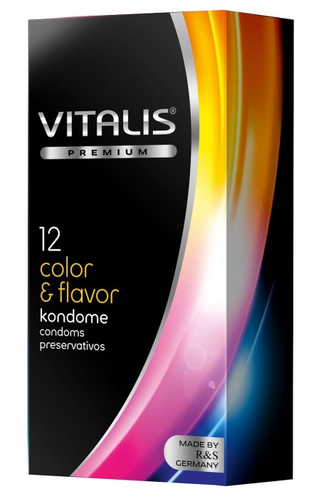 Цветные ароматизированные презервативы VITALIS PREMIUM color   flavor - 12 шт. - Vitalis - купить с доставкой в Рубцовске