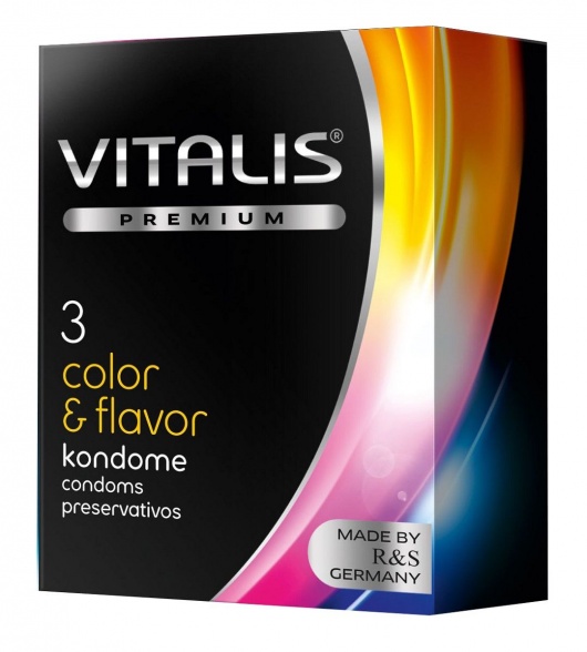 Цветные ароматизированные презервативы VITALIS PREMIUM color   flavor - 3 шт. - Vitalis - купить с доставкой в Рубцовске
