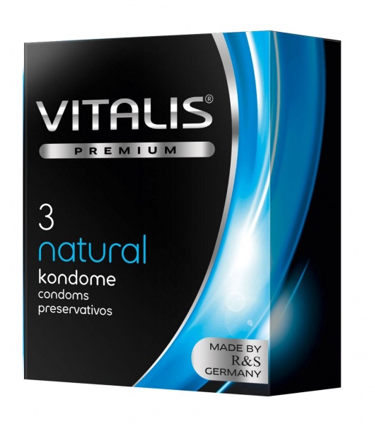 Классические презервативы VITALIS PREMIUM natural - 3 шт. - Vitalis - купить с доставкой в Рубцовске