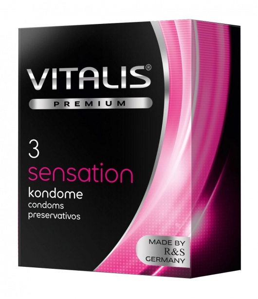 Презервативы с пупырышками и кольцами VITALIS PREMIUM sensation - 3 шт. - Vitalis - купить с доставкой в Рубцовске