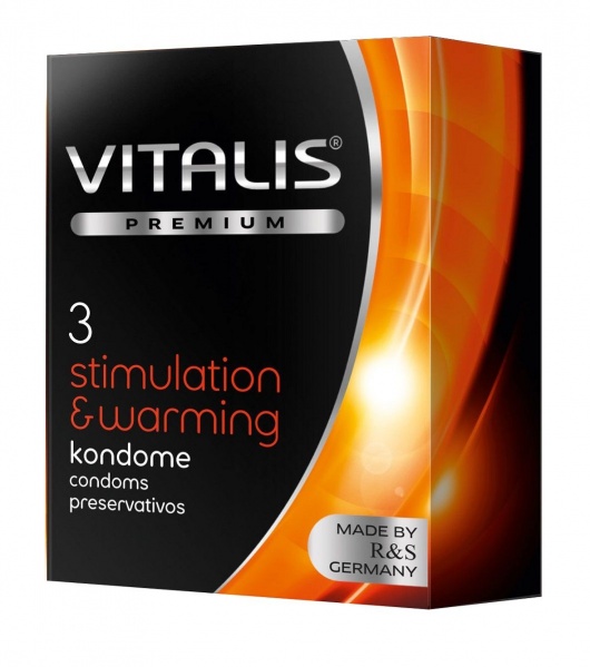 Презервативы VITALIS PREMIUM stimulation   warming с согревающим эффектом - 3 шт. - Vitalis - купить с доставкой в Рубцовске
