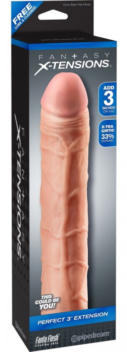 Телесная удлиняющая насадка Perfect 3 Extension - 22 см. - Pipedream - в Рубцовске купить с доставкой