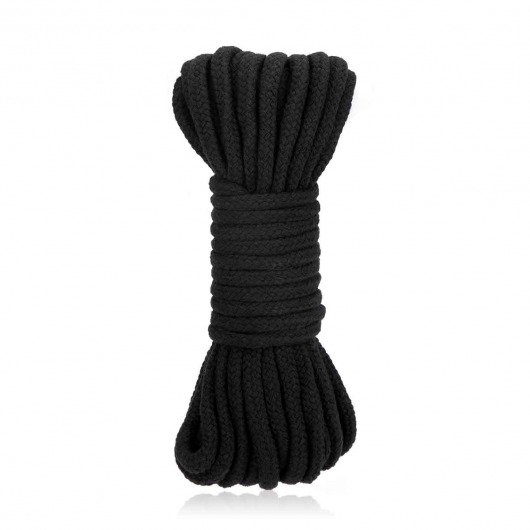 Черная хлопковая веревка для связывания Bondage Rope - 10 м. - Lux Fetish - купить с доставкой в Рубцовске