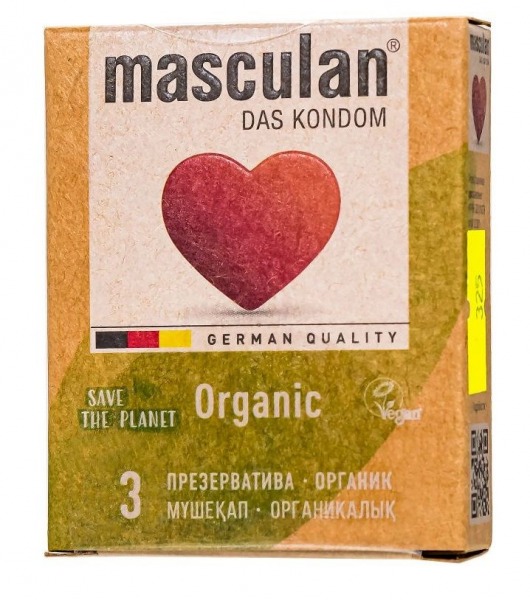 Экологически чистые презервативы Masculan Organic - 3 шт. - Masculan - купить с доставкой в Рубцовске