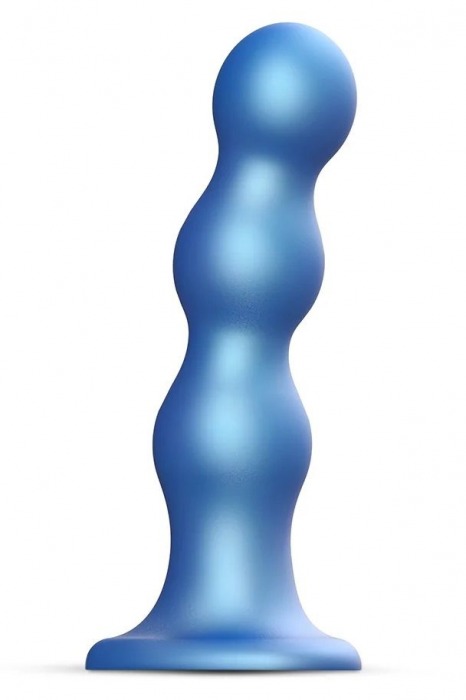 Голубая насадка Strap-On-Me Dildo Plug Balls size L - Strap-on-me - купить с доставкой в Рубцовске