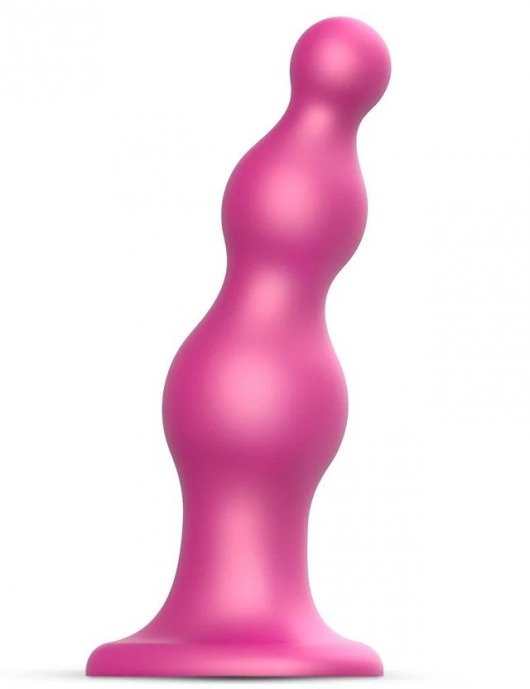 Розовая насадка Strap-On-Me Dildo Plug Beads size L - Strap-on-me - купить с доставкой в Рубцовске